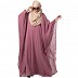 Double layered kaftan abaya with piping at border- Pink Double layered kaftan abaya with piping at border- Pink